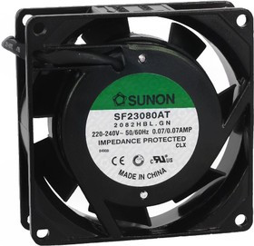 SF23080AT2082HB, Вентилятор осевой, 230В AC, 80x80x25мм, 30,6(±5%)куб.м/ч, 30дБА