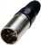 1-503 BK, разъем XLR 3 контакта штекер металл цанга на кабель черный