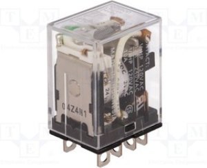 LY2-I4N-DC24, Реле электромагнитное, DPDT, Uобмотки 24ВDC, 10A/110ВAC, 10А