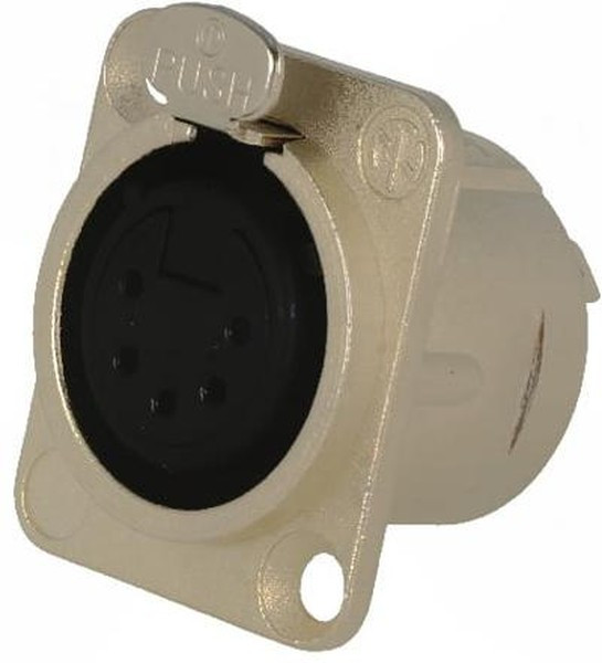 NC5FDL1, Panel Mount XLR Connector, Female, 50 V, 5 Way, Gold over Nickel Plating NC5FDL1, Panel Mount XLR Connector, Female, 50 V, 5 Way, Gold over Nickel Plating