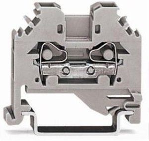 281-101, 2-пров. проходная клемма, 0,08 - 4 мм2, бок. подкл., серая 281-101, 2-пров. проходная клемма, 0,08 - 4 мм2, бок. подкл., серая
