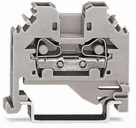 281-101, 2-пров. проходная клемма, 0,08 - 4 мм2, бок. подкл., серая