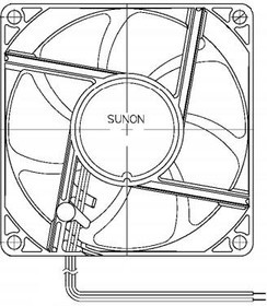 GF80251B3-000U-AC9, DC Fans Axial Fan, 80x80x25mm, 12VDC, 53CFM, 0.3"H2O, Ball, Wire, Auto Restart, IP56