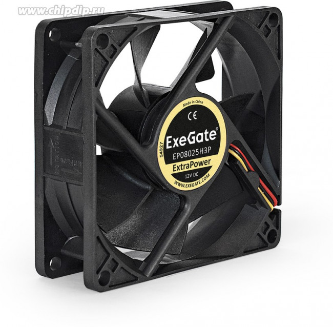 EX253948RUS, Вентилятор 12В DC ExeGate ExtraPower EP08025H3P (80x80x25 мм, Hydraulic bearing (гидродинамический), 3pin, 2300RPM, 24dBA) EX253948RUS, Вентилятор 12В DC ExeGate ExtraPower EP08025H3P (80x80x25 мм, Hydraulic bearing (гидродинамический), 3pin, 2300RPM, 24dBA)