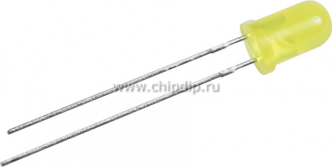 L-53LYD, LED; 5mm; yellow; 0.8?3.2mcd; 60°; Front: convex; 2.1?2.5V