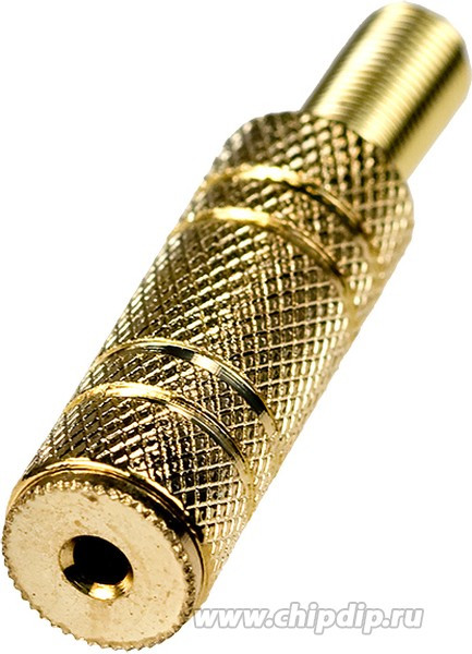 1-035G, гнездо аудио 2.5мм стерео металл на кабель "позолоченный"
