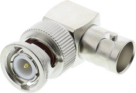 J01004A0617, Right Angle 50 RF Adapter BNC Plug to BNC Socket 4GHz