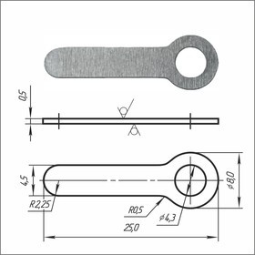 Лепесток латунный никелированный PSV 1-1-4,3-25-03