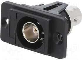 CP30738, RF Panel Feed-Through 75Ohm, Black Plastic, CSK, BNC Socket - BNC Socket
