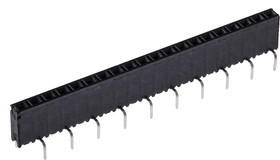 BCS-120-L-S-PE, Straight Through Hole Mount PCB Socket, 20-Contact, 1-Row, 2.54mm Pitch, Solder Termination