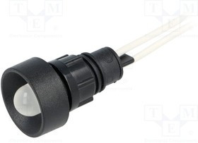 LW-D10-230AC, Индикат.лампа: LED, вогнутый, 230ВAC, Отв: d13мм, IP40, пластик