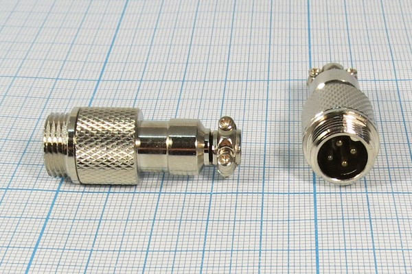 Штекер микрофонный MIC12\4P\каб\ М12\XS12JK-4P; №10452 штек мик MIC12\4P\каб\ М12\\XS12JK-4P