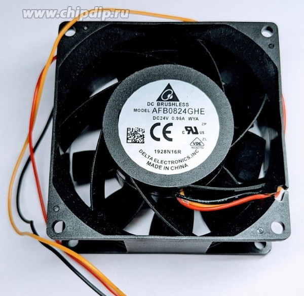 Вентялятор DC brushless Model AFB0824GHE 24V 0,95A 80x38 3pin