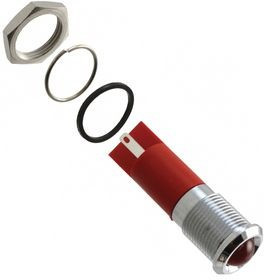 Q14P1CXXR220E, LED Indicator, Solder Lug / Faston 2.8 x 0.8 mm, Fixed, Red, AC, 220V