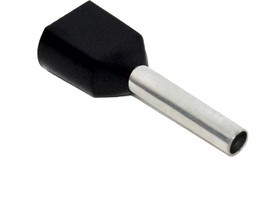 Наконечник штыревой втулочный изолированный KTE 2x1.5-12 2x1,5мм2/L=12мм/Чёрный (упак=500 шт.)