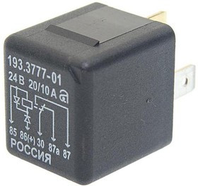 193.3777-01, Реле электромагнитное 24V 5-ти контактное 20/10А переключ. без кронштейна (диодная защита) АВАР