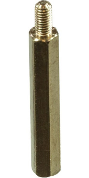 PCHSN-30, (KLS8-DBL-M3-E5.0-L30 KLS8-DBL-M3-E4.7-L30), Стойка латунная для печатной платы, шестигранная, М3, 30мм, отверстие- винт