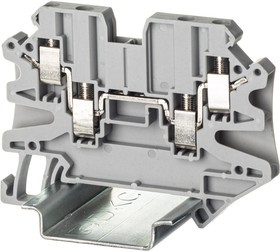 Клемма проходная винтовой зажим 4 точки подключения 2.5кв.мм сер. (уп.40шт) DKC TUR-2.5-QUATTRO