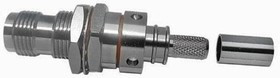 EZ-240-TF-BH-X, RF Connectors / Coaxial Connectors TNC-female (jack) bulkhead, crimp connector, non-solder pin, no braid trim