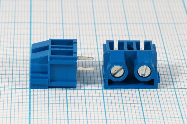 Клеммник наборный, контакты 2P7,5 , на плату угловой, 360-021-12