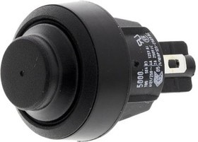5000.0501, Pushbutton Switch OFF-(ON) 1NO Panel Mount Black