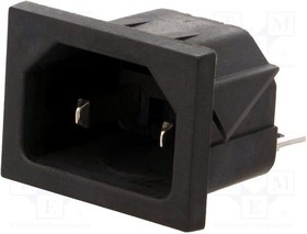 CL191930, Разъем: питания AC, гнездо, "папа", 10А, 250ВAC, IEC 60320, C18