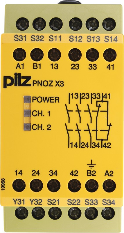 774314, Dual-Channel Safety Switch/Interlock Safety Relay, 24 V dc, 110V ac, 3 Safety Contacts