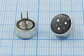 Микрофон электретный всенаправленный c выводами, 9.7x4.5мм; № 4218в микэ 9,7x 4,5\O\2P\-38\WM-52B