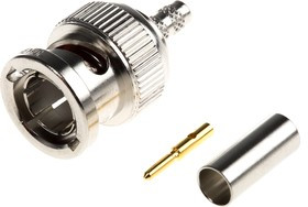 B1121A9-003-NT3G-75, Amphenol, Plug Cable Mount BNC Connector, 75, Crimp Termination, Straight Body