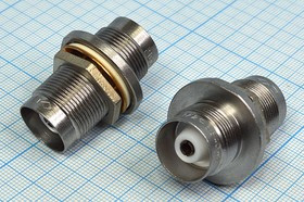 Разъем высокочастотный СРГ50-172ФВ переходник герметичный розетка-розетка, монтаж на блок, М18, СРГ50-172ФВ