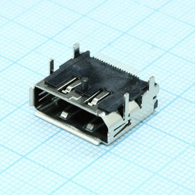 472720001, (DisplayPort вилка), Разъем для дисплея вилка 20 контактов шаг 0.5мм угловой для поверхностного монтажа