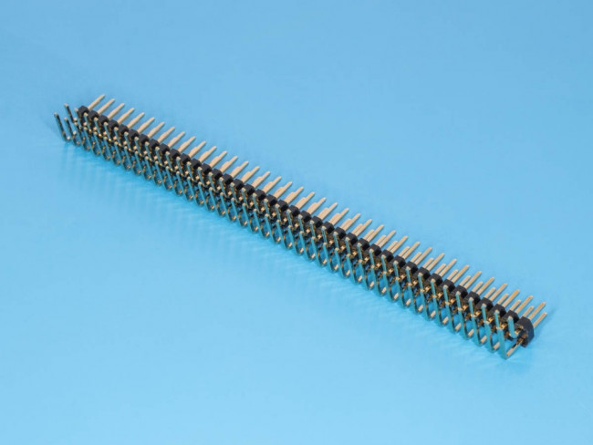 PLD2-80R, вилка штыревая 2мм 2x40 угловая (113-DR80G)