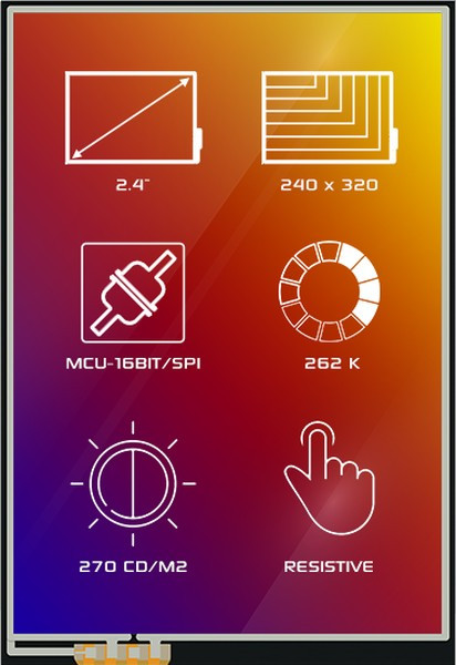 4DLCD-24320240-RTP-IPS, 4DLCD-24320240-RTP-IPS TFT LCD Colour Display / Touch Screen, 2.4in, 240 x 320pixels 4DLCD-24320240-RTP-IPS, 4DLCD-24320240-RTP-IPS TFT LCD Colour Display / Touch Screen, 2.4in, 240 x 320pixels