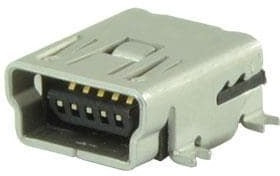 UJ2-MBH-4-SMT-TR, USB Connectors USB 2.0 mini B jack 5 pin Horizontal SMT