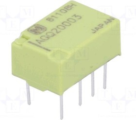 AGQ20003J, Signal Relay 3VDC 2A DPDT( (10.6mm 7.2mm 5.2mm)) THT