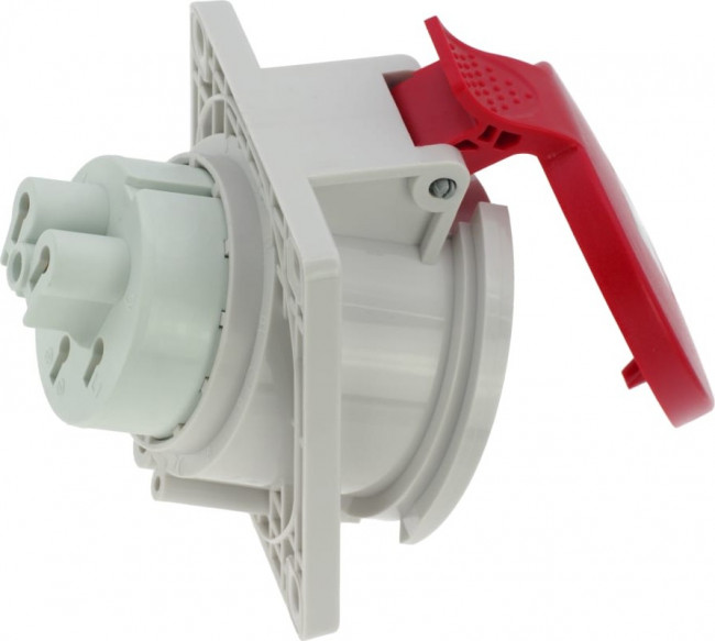 Встраиваемая наклонная розетка 32A/400V/3P+N+E/IP44, фланец 92x100 CA1500