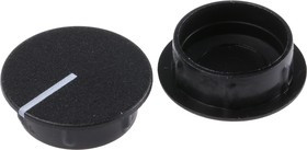 C211-BLK, 21mm Black Potentiometer Knob Cap, C211-BLK