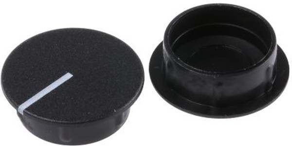 C211-BLK, 21mm Black Potentiometer Knob Cap, C211-BLK