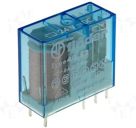 40.52.9.024.0000, Миниатюрное универсальное электромеханическое реле; монтаж на печатную плату или в розетку; выводы с шагом 5мм; 2CO 8A; ко