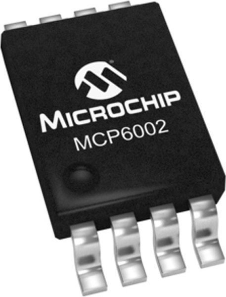 MCP6002-I/MS, Операционный усилитель, Двойной, 2 Усилителя, 1 МГц, 0.6 В/мкс, 1.8В до 6В, MSOP, 8 вывод(-ов)