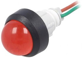 LR-D20H-24AC/DC, Индикат.лампа: LED, выпуклый, 24ВDC, 24ВAC, Отв: d13мм, пластик LR-D20H-24AC/DC, Индикат.лампа: LED, выпуклый, 24ВDC, 24ВAC, Отв: d13мм, пластик