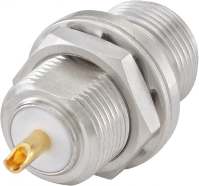 53K501-200N5, jack Panel Mount N Connector, 50, Solder Termination, Straight Body