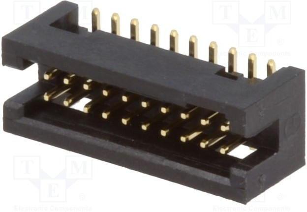 DS1031-14-20S8B, Гнездо, IDC, "папа", PIN 20, прямой, 1,27мм, SMT, gold flash