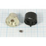 Ручка круглая диаметр 23мм, диаметр регулятора 6.0мм, металл/пластик, черный;№2620 ручка d6,0\d23x16