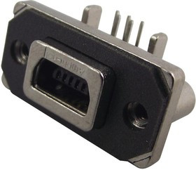 MUSBE15134, Разъем USB, Mini USB Типа AB, USB 2.0, Гнездо, 5 вывод(-ов), Монтаж в Сквозное Отверстие MUSBE15134, Разъем USB, Mini USB Типа AB, USB 2.0, Гнездо, 5 вывод(-ов), Монтаж в Сквозное Отверстие