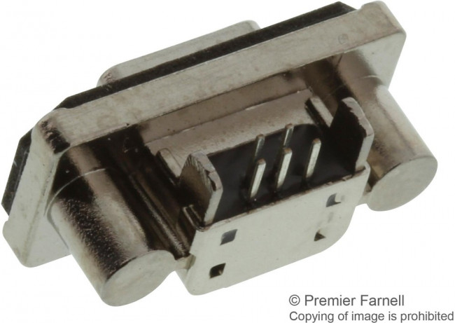 MUSBE15134, Разъем USB, Mini USB Типа AB, USB 2.0, Гнездо, 5 вывод(-ов), Монтаж в Сквозное Отверстие MUSBE15134, Разъем USB, Mini USB Типа AB, USB 2.0, Гнездо, 5 вывод(-ов), Монтаж в Сквозное Отверстие