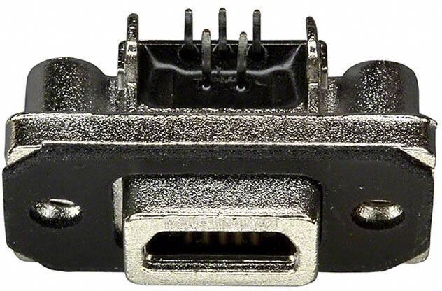 MUSBE15134, Разъем USB, Mini USB Типа AB, USB 2.0, Гнездо, 5 вывод(-ов), Монтаж в Сквозное Отверстие MUSBE15134, Разъем USB, Mini USB Типа AB, USB 2.0, Гнездо, 5 вывод(-ов), Монтаж в Сквозное Отверстие