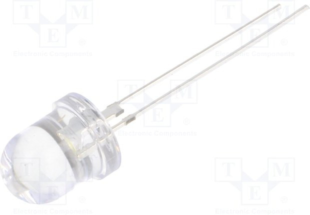 OSW54L8131P, LED; 8mm; white cold; 35000?40000mcd; 30°; Front: convex; 3?3.8V