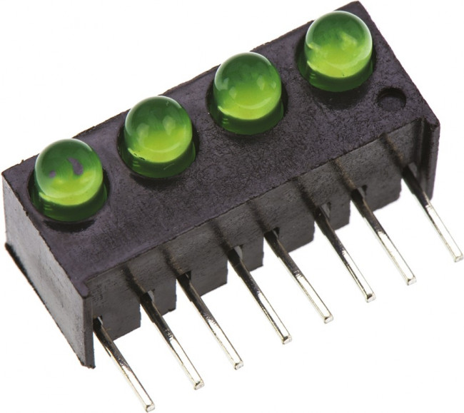 551-1307-004F, LED Circuit Board Indicators GREEN DIFFUSED LOW CURRENT