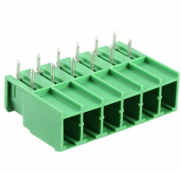 1804836, Conn Wire to Board HDR 6 POS 7.62mm Solder RA Thru-Hole Cardboard